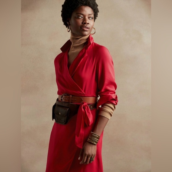 Banana Republic Red Sunset Blazer Wrap Dress - Picture 1 of 3